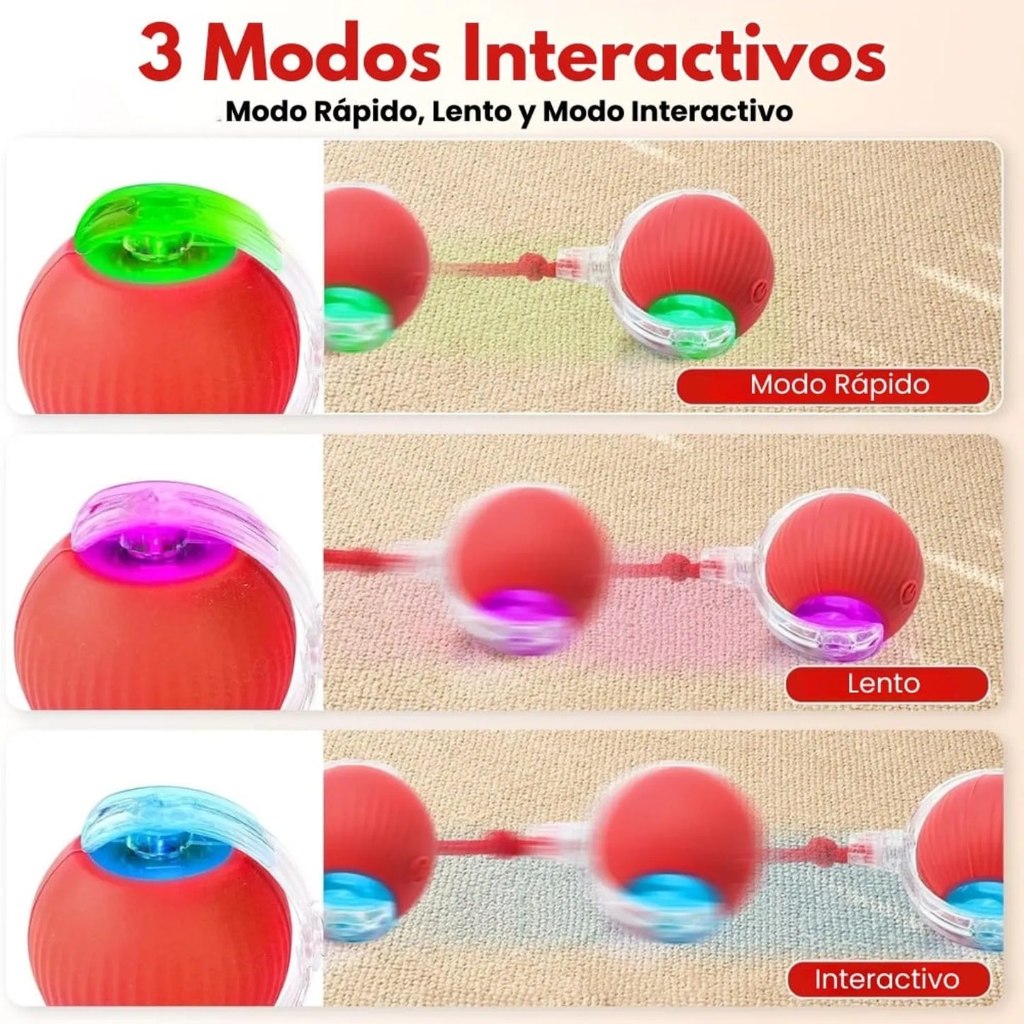 Pelota Interactiva Para Gatos Con Soga