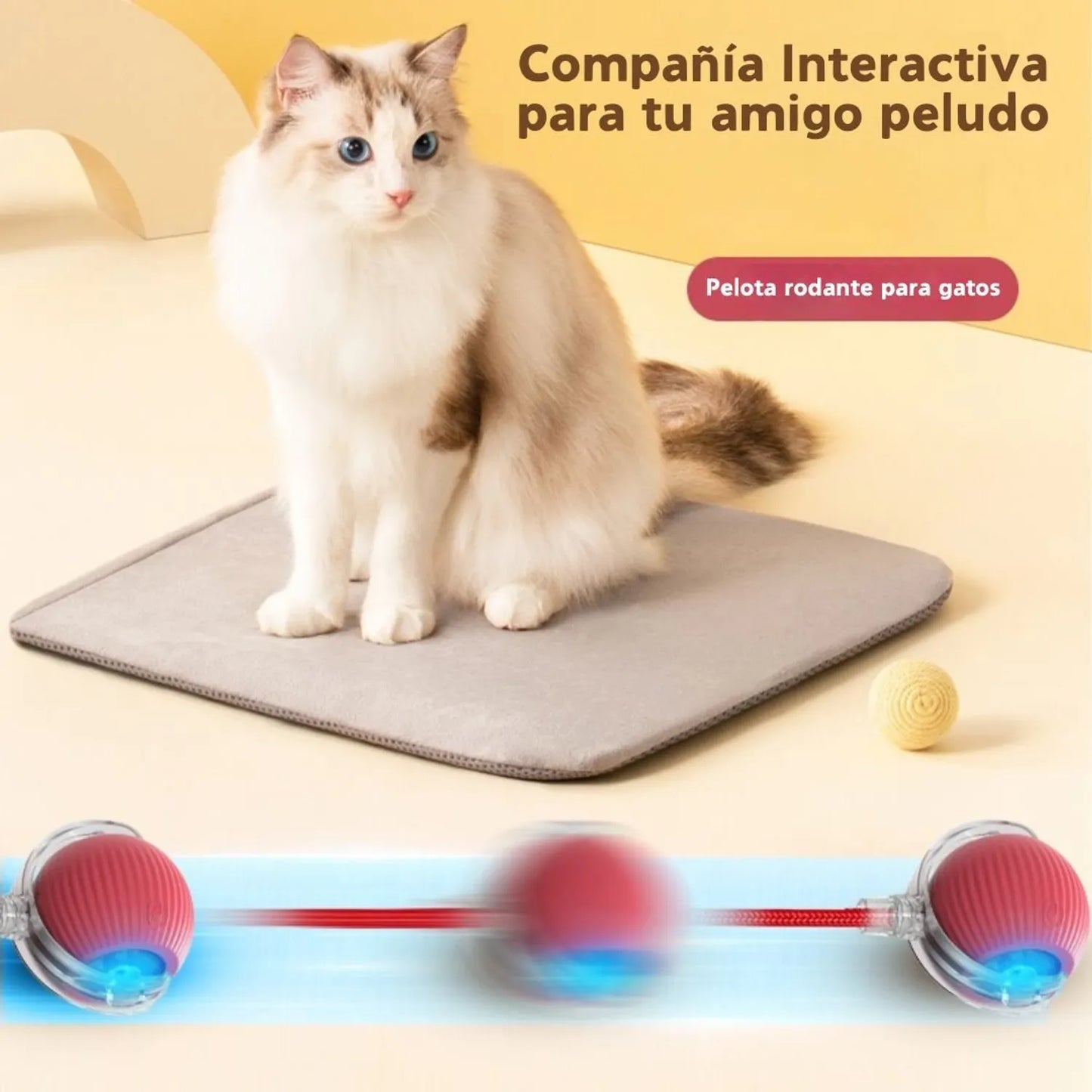 Pelota Interactiva Para Gatos Con Soga